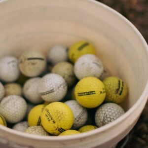 bucket of golf balls