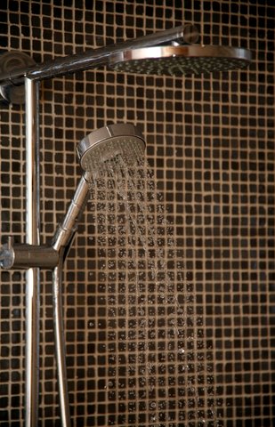 Shower in hotel room