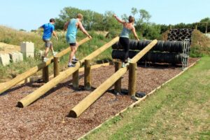 People on assault course