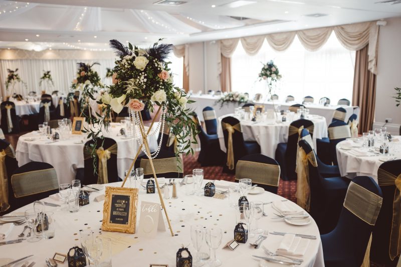 Dressed wedding venue room