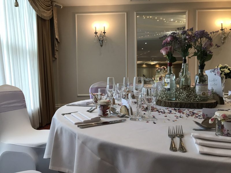 Dressed wedding table