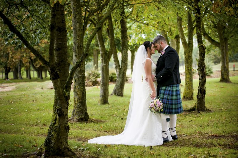 Wedding couple posing