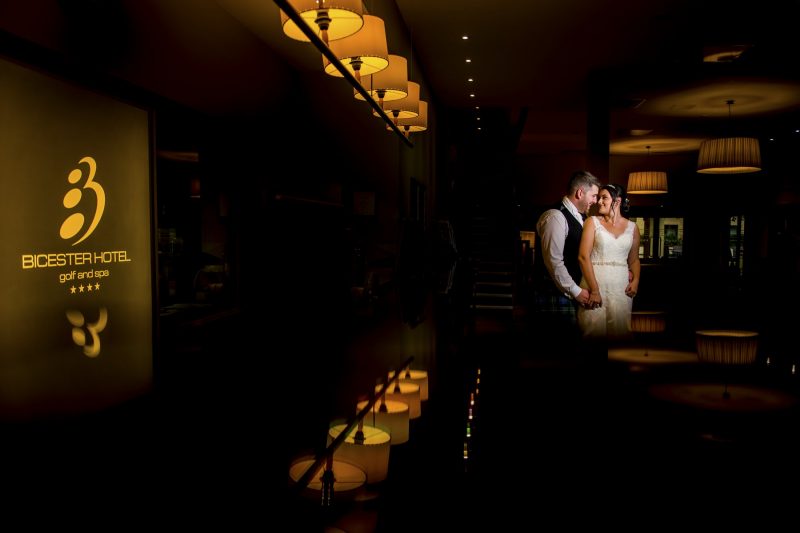 Wedding couple at Bicester Hotel
