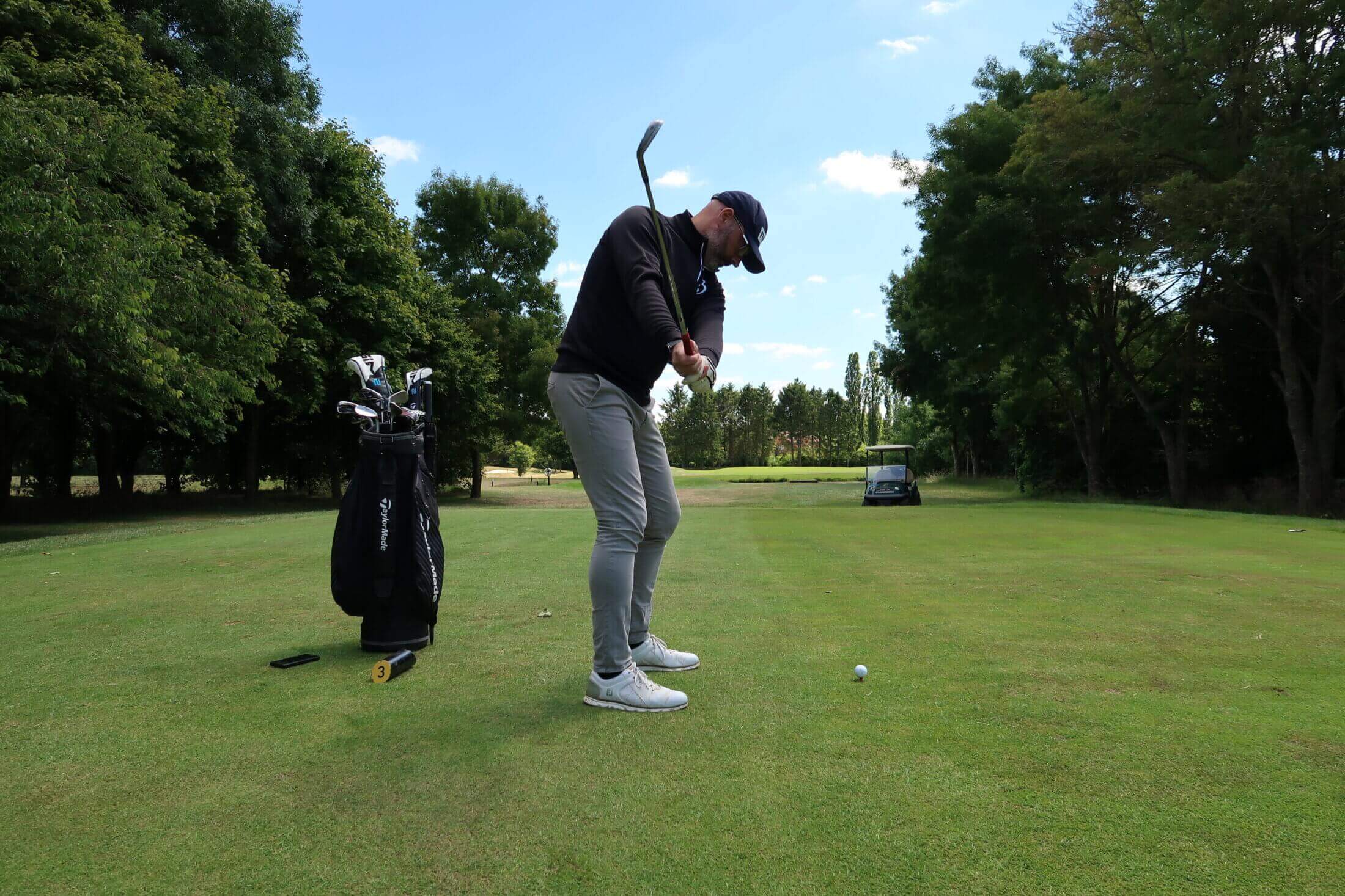 man playing golf